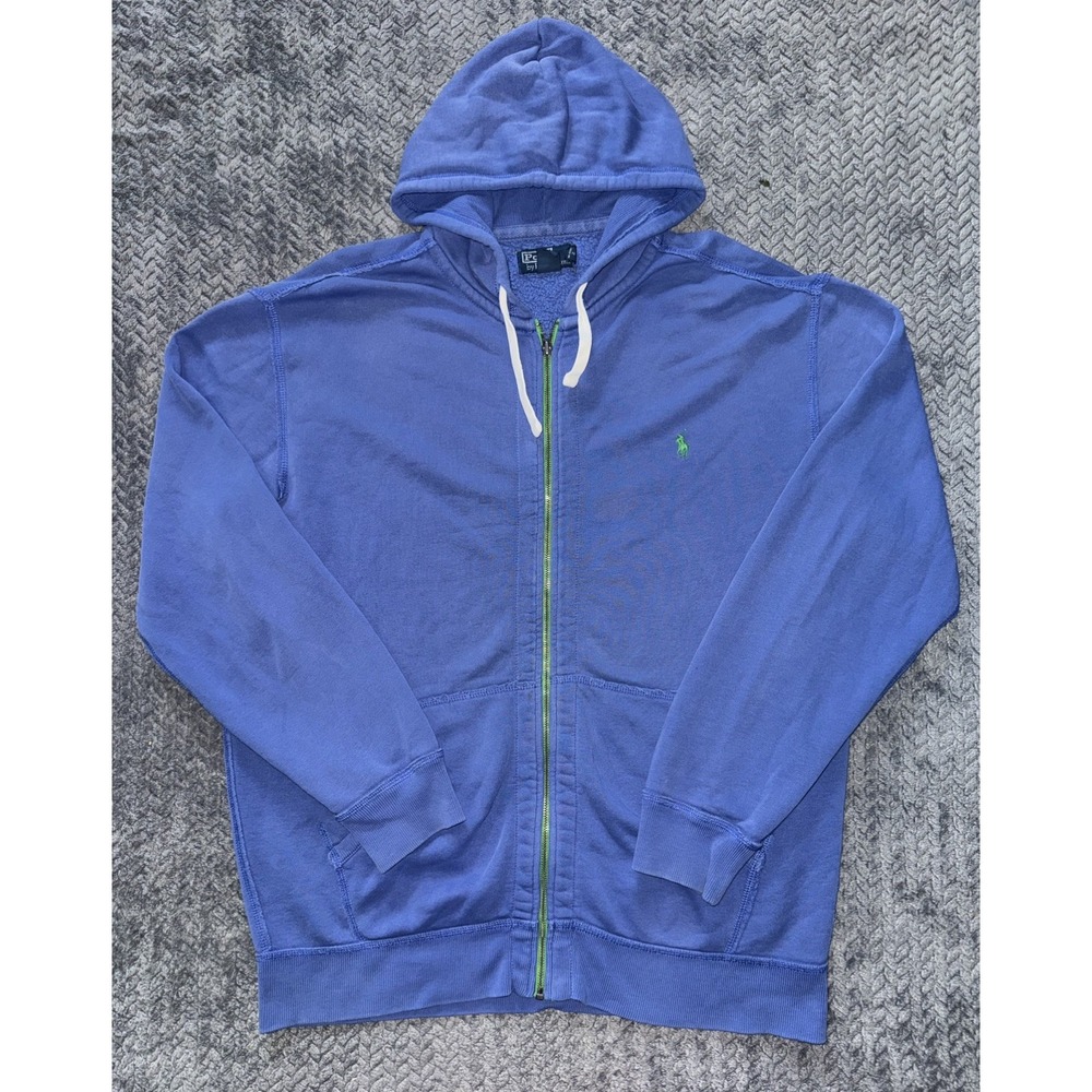 Polo Ralph Lauren Men's Royal Blue Full Zip Hoodie Size Large Tall